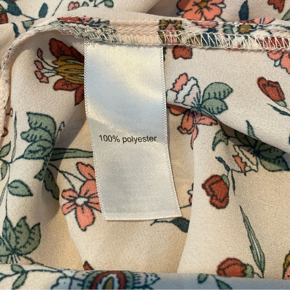 Women's Floral V-Neck Blouse Maurices 1X Plus Office Wear Top Boho Whimsical Art - Picture 4 of 8